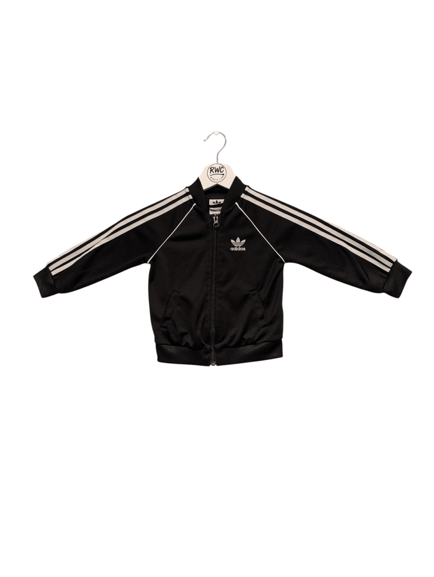 Kids Boys Adidas Track Top Black Size 12 - 18M - REWEAR CLUB