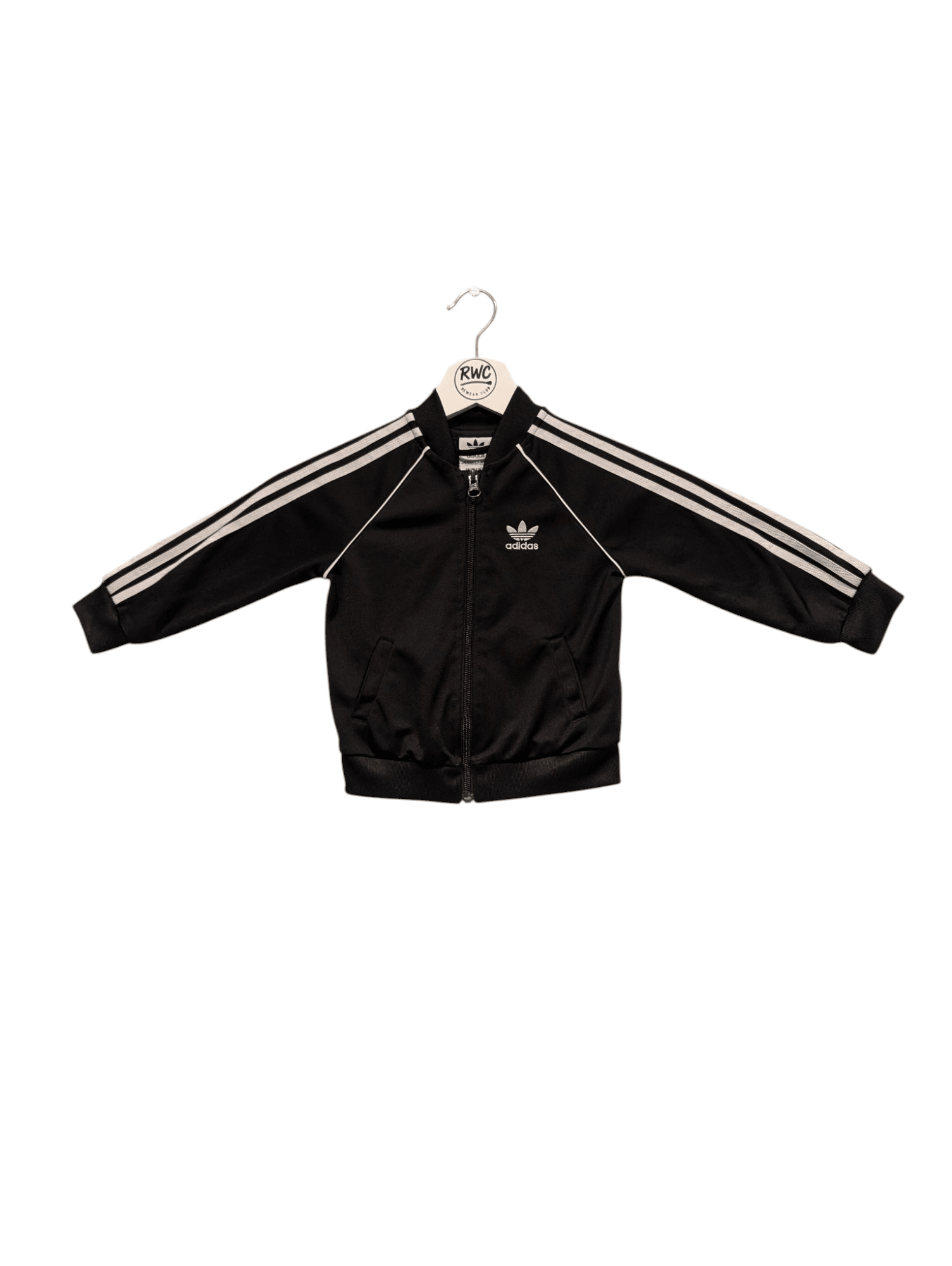 Kids Boys Adidas Track Top Black Size 12 - 18M - REWEAR CLUB
