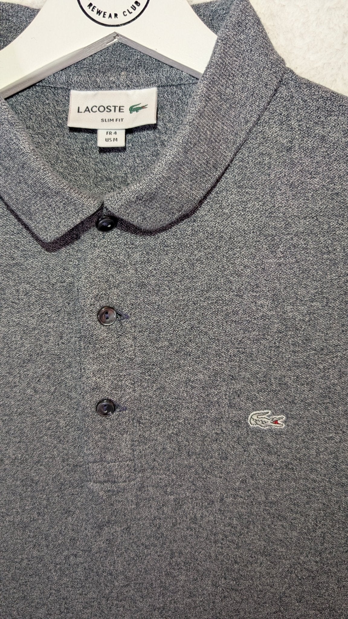 Lacoste Slim Fit Polo Shirt Grey - REWEAR CLUB