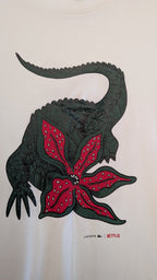 Lacoste X Netflix Men's Stranger Things Graphic T-shirt White Size Large - REWEAR CLUB