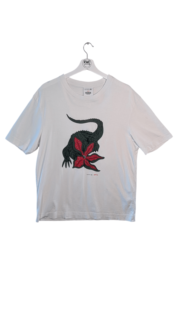Lacoste X Netflix Men's Stranger Things Graphic T-shirt White Size Large