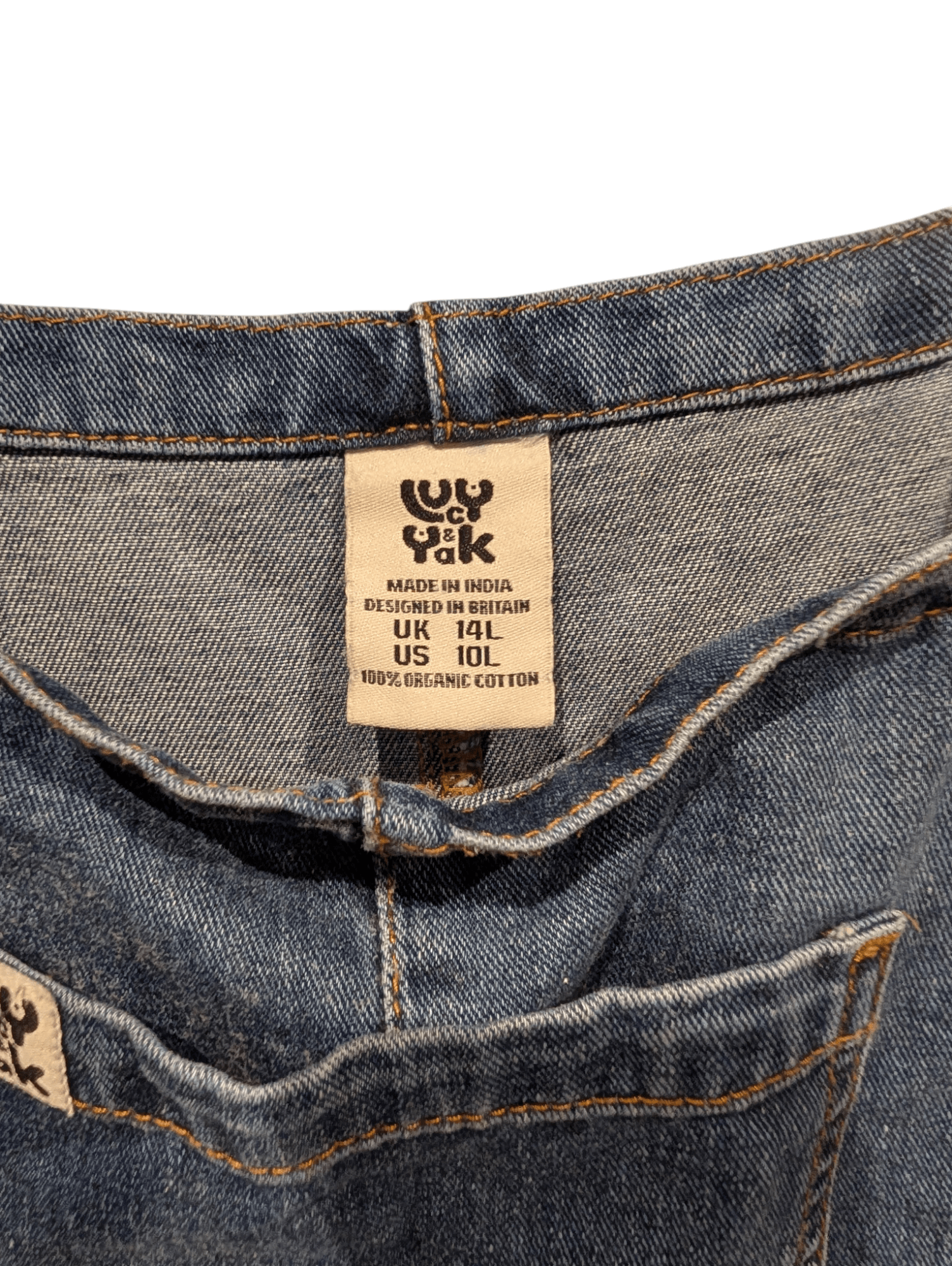 Lucy & Yak Women's Mid Wash Blue Dungarees Denim Size 14 - REWEAR CLUB