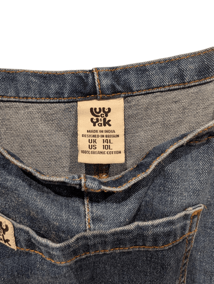 Lucy & Yak Women's Mid Wash Blue Dungarees Denim Size 14 - REWEAR CLUB