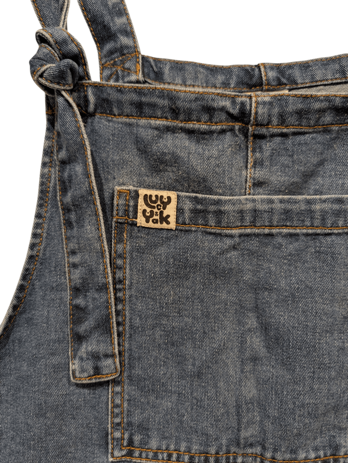 Lucy & Yak Women's Mid Wash Blue Dungarees Denim Size 14 - REWEAR CLUB