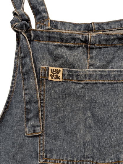 Lucy & Yak Women's Mid Wash Blue Dungarees Denim Size 14 - REWEAR CLUB
