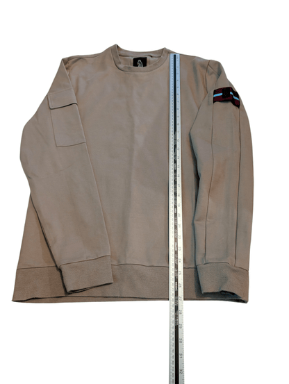 Luke Beige Jumper with Arm Patch - Mens L - REWEAR CLUB