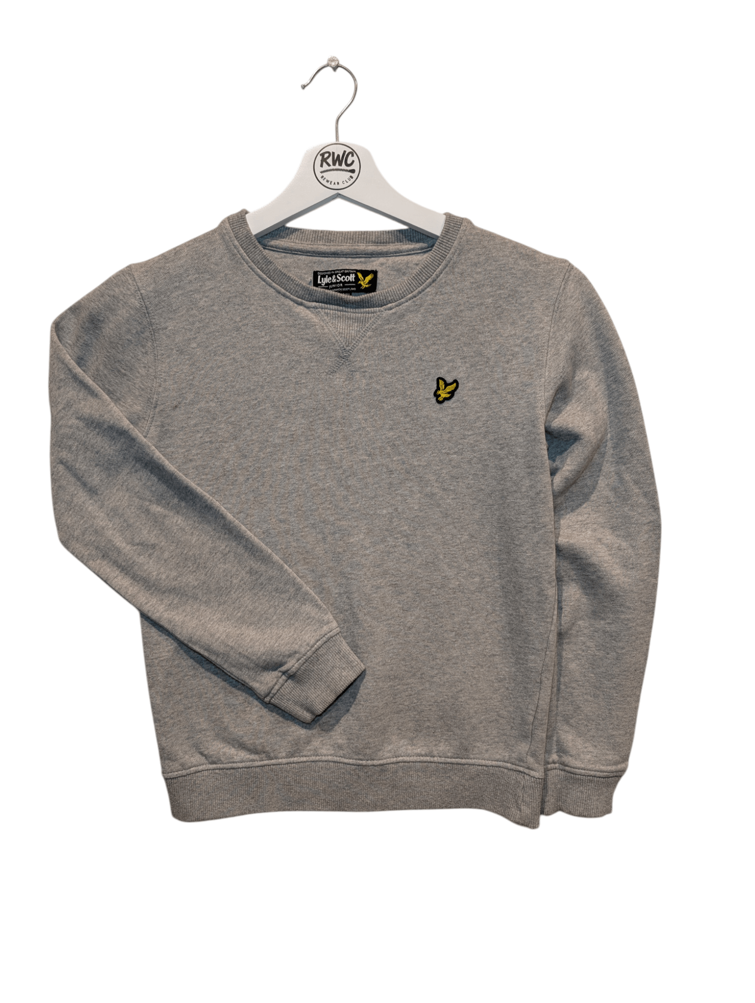 Lyle & Scott Boy's Sweatshirt Embroidered Logo Grey Size 11 - 12Y - REWEAR CLUB