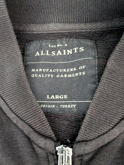 Men's All Saints Large Black Full Zip Jacket - REWEAR CLUB