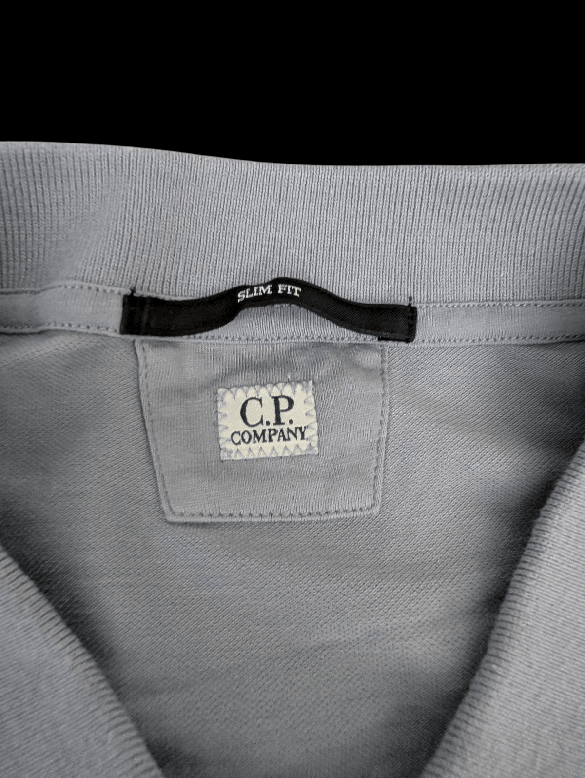 Men's C.P Company Baby Blue Long Sleeve Polo Shirt Size Large - REWEAR CLUB