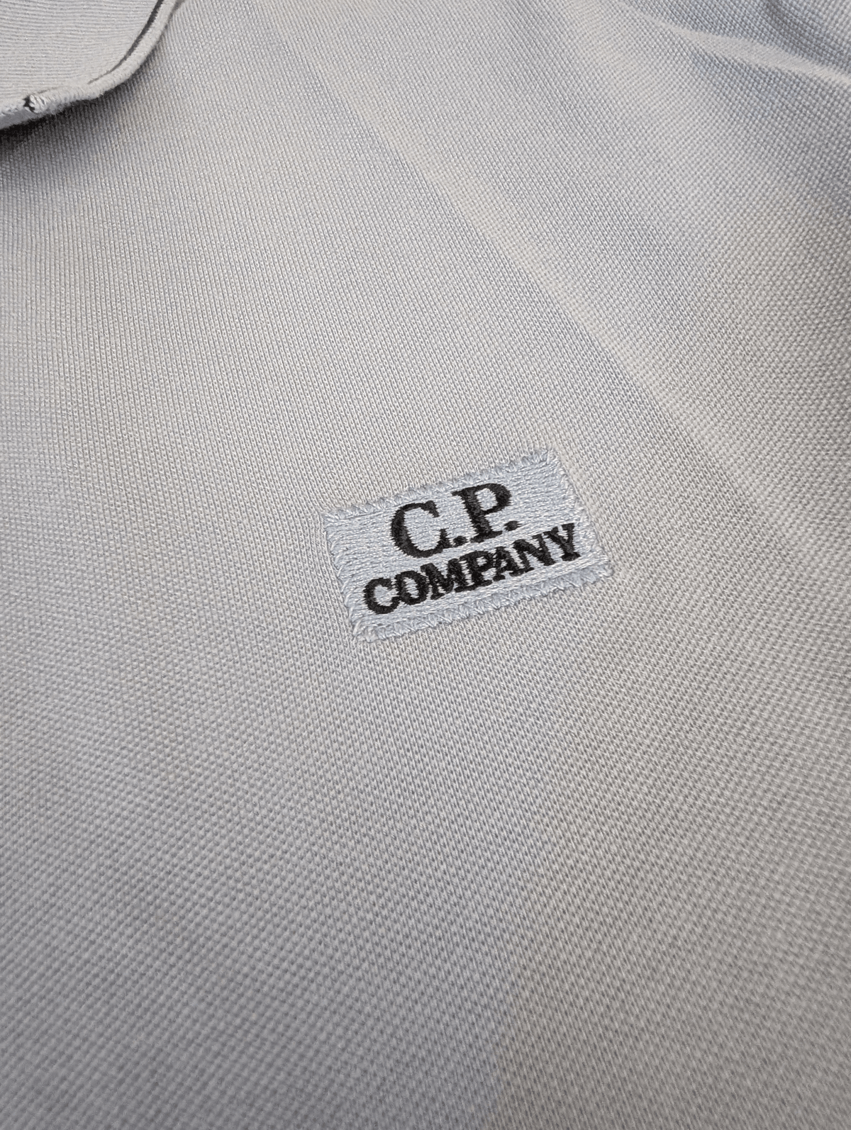 Men's C.P Company Baby Blue Long Sleeve Polo Shirt Size Large - REWEAR CLUB
