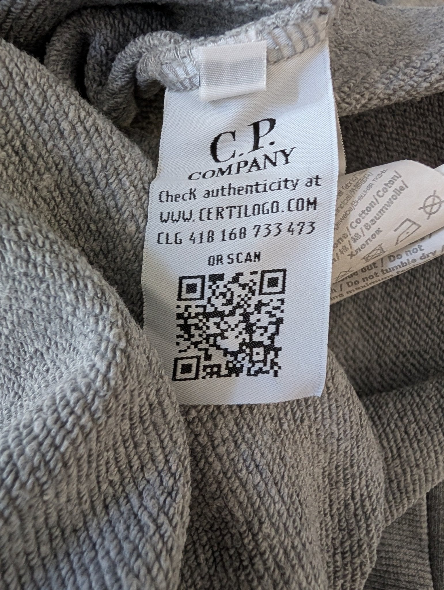 Mens Greystone C.P Company Diagonal Raised Fleece Lens Sweatshirt Jumper Size Large - REWEAR CLUB