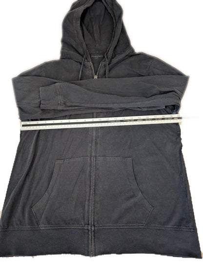 Men's Large All Saints Black Full Zip Hoodie - REWEAR CLUB