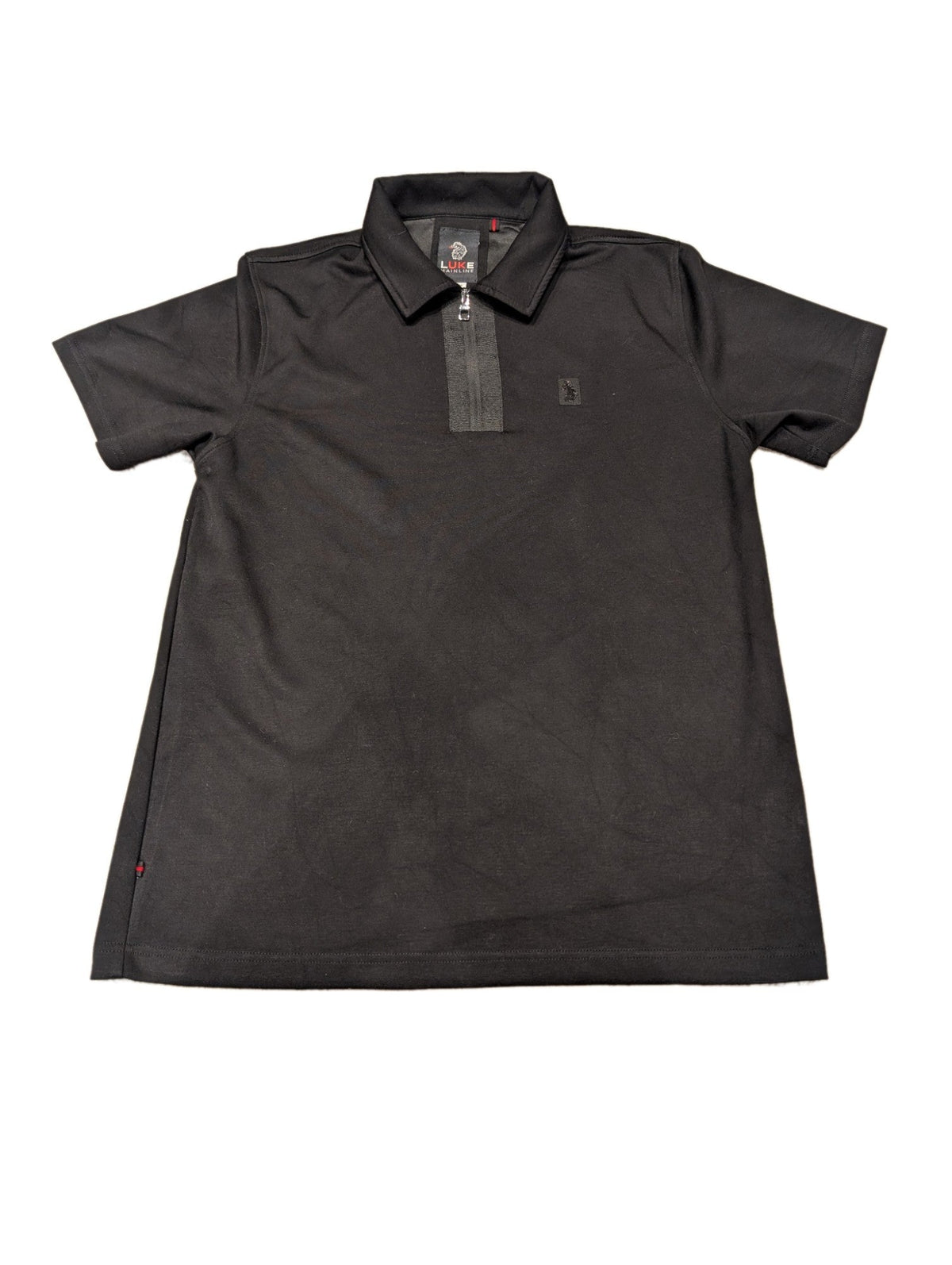 Men's Luke Mainline Quarter Zip Black Large Polo Shirt - REWEAR CLUB