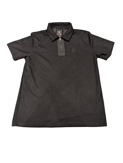 Men's Luke Mainline Quarter Zip Black Large Polo Shirt - REWEAR CLUB