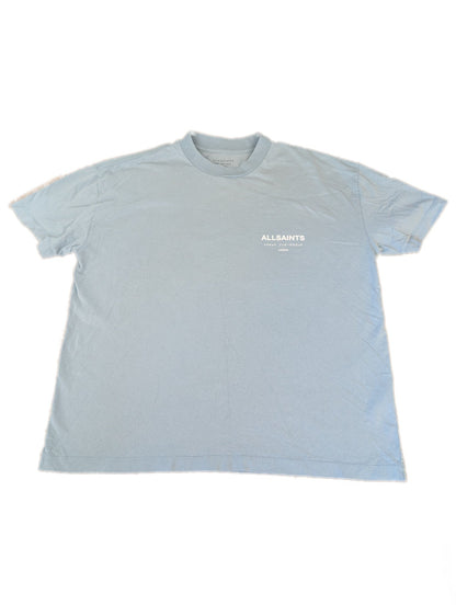 Men's Oversized All Saints Baby Blue T-shirt Small - REWEAR CLUB