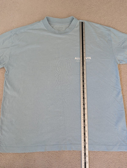 Men's Oversized All Saints Baby Blue T-shirt Small - REWEAR CLUB