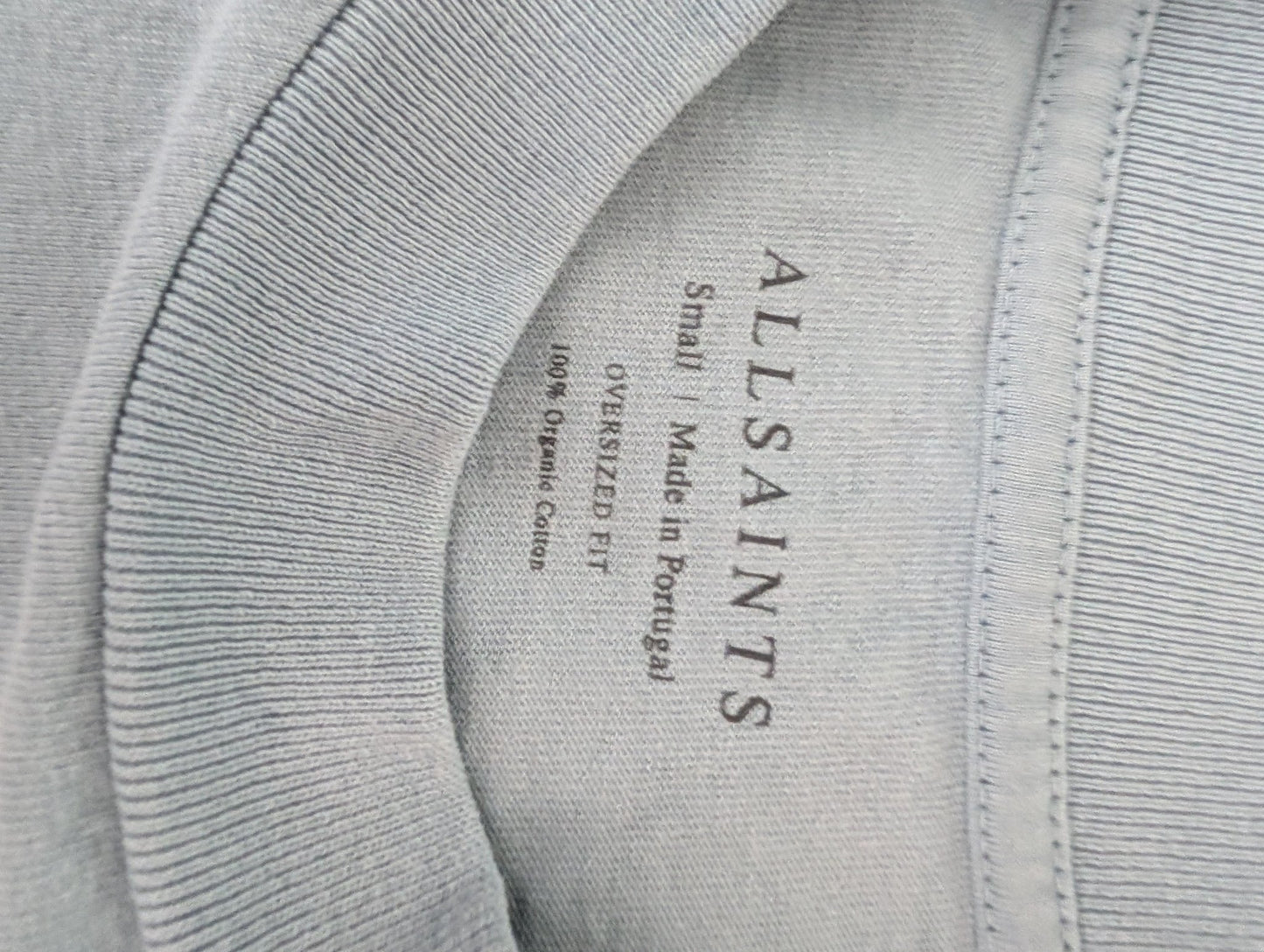 Men's Oversized All Saints Baby Blue T-shirt Small - REWEAR CLUB