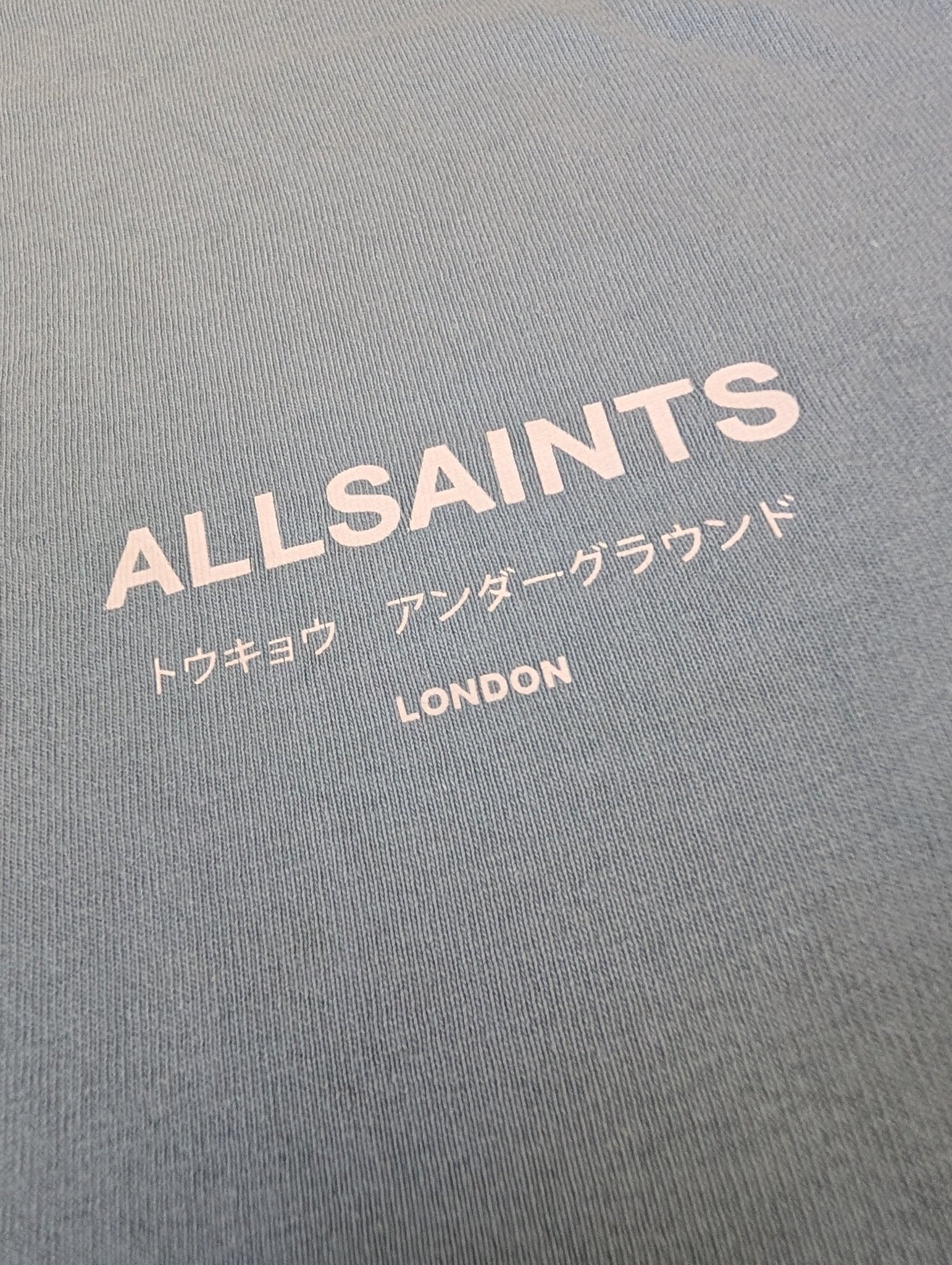 Men's Oversized All Saints Baby Blue T-shirt Small - REWEAR CLUB