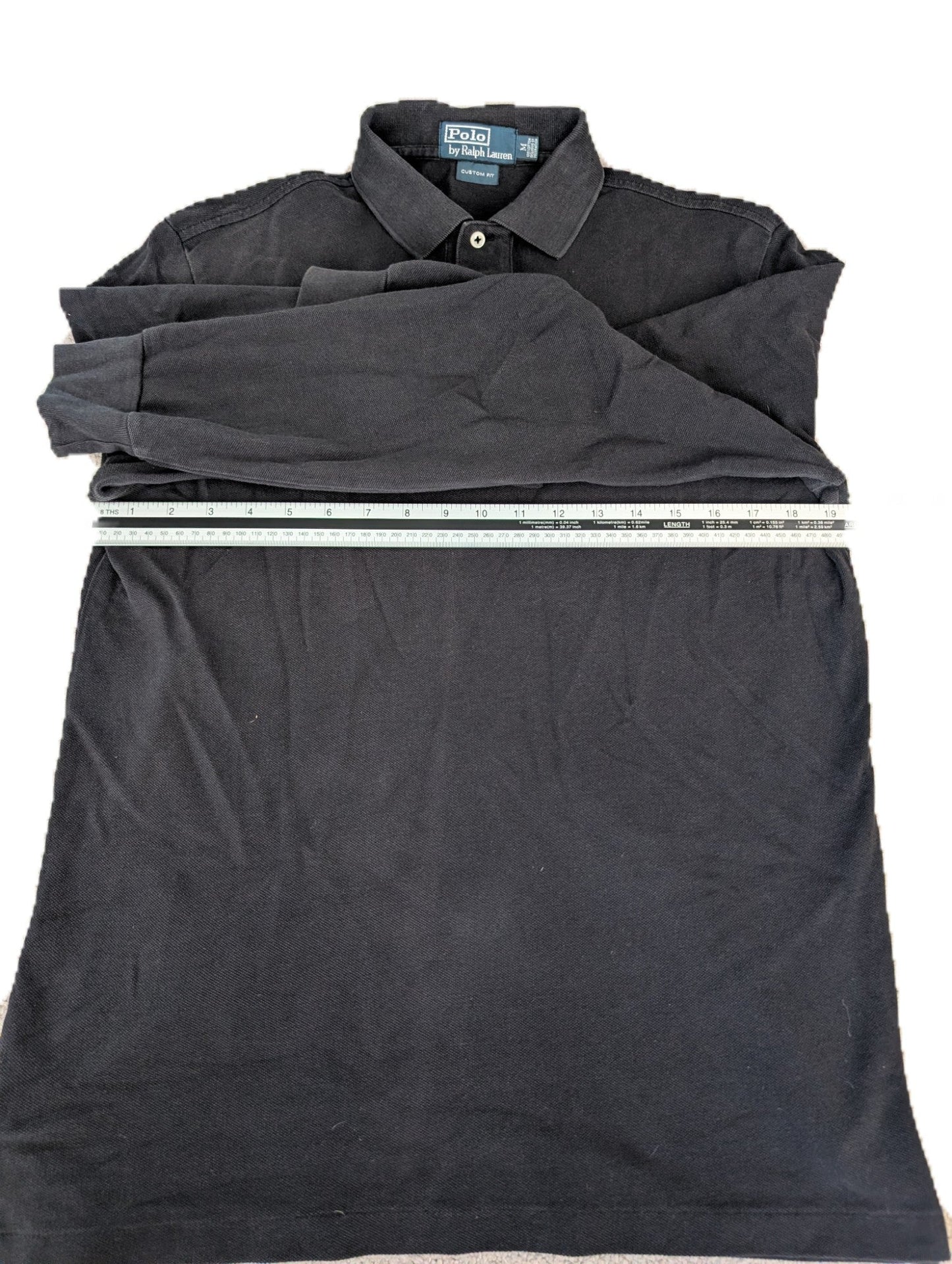 Men's Ralph Lauren Long Sleeve Black Polo Shirt Medium - REWEAR CLUB