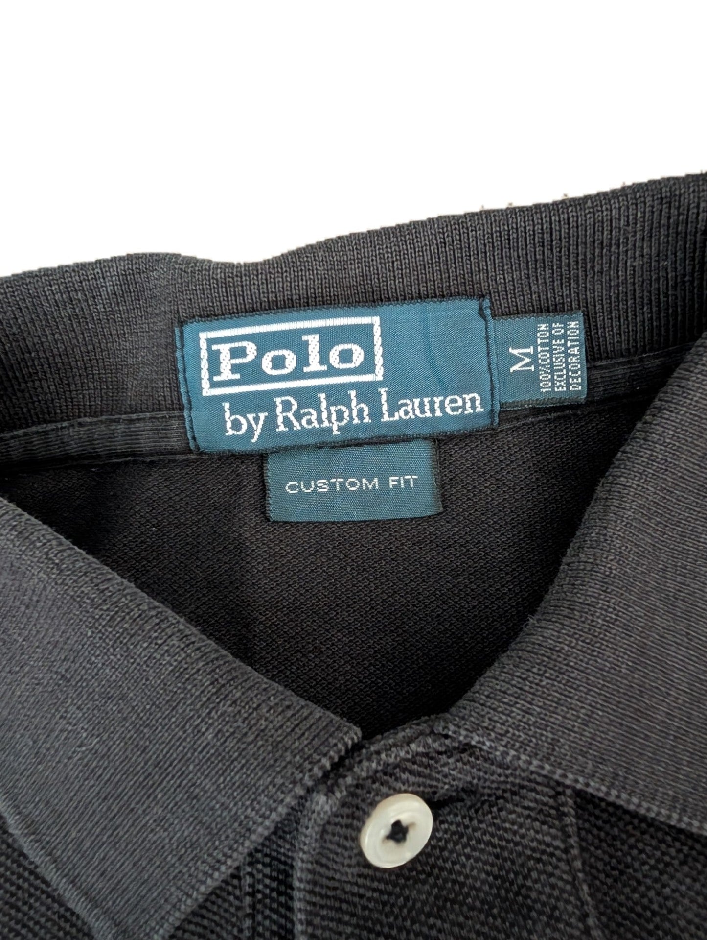 Men's Ralph Lauren Long Sleeve Black Polo Shirt Medium - REWEAR CLUB