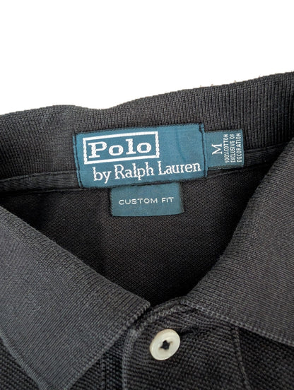 Men's Ralph Lauren Long Sleeve Black Polo Shirt Medium - REWEAR CLUB