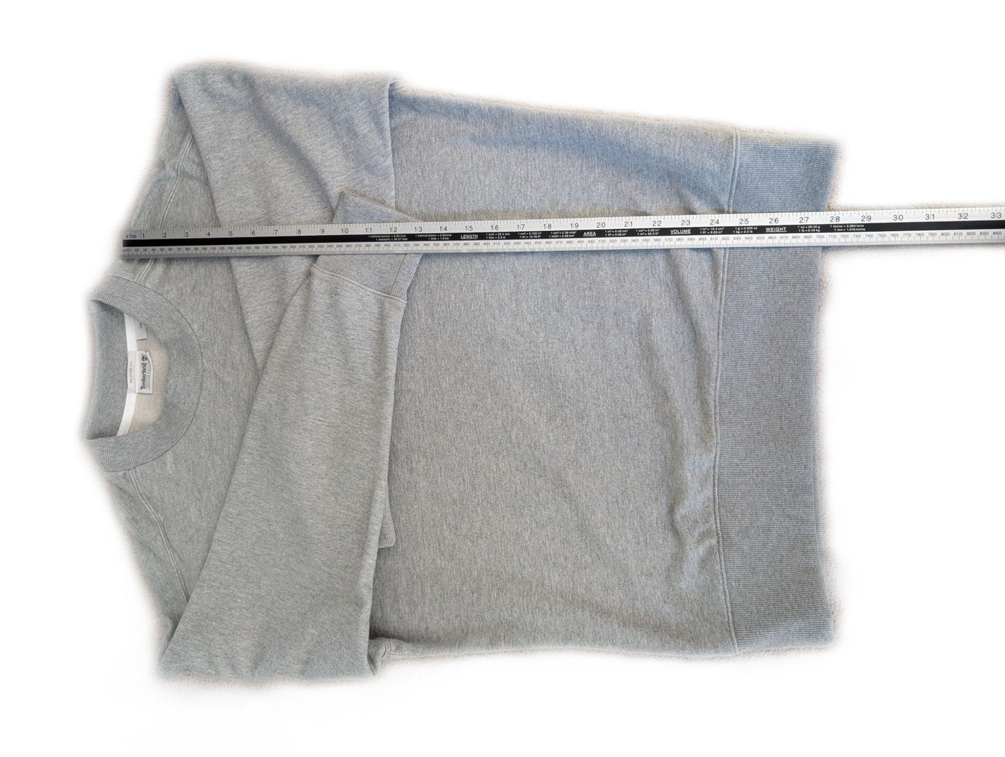 Men's Small Oversized Timberland Sweatshirt Jumper Grey - REWEAR CLUB