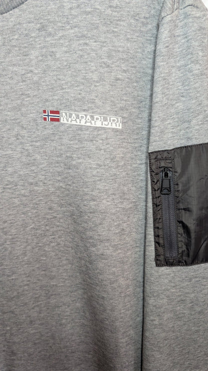 Napapijri Crew Neck Jumper Grey - REWEAR CLUB