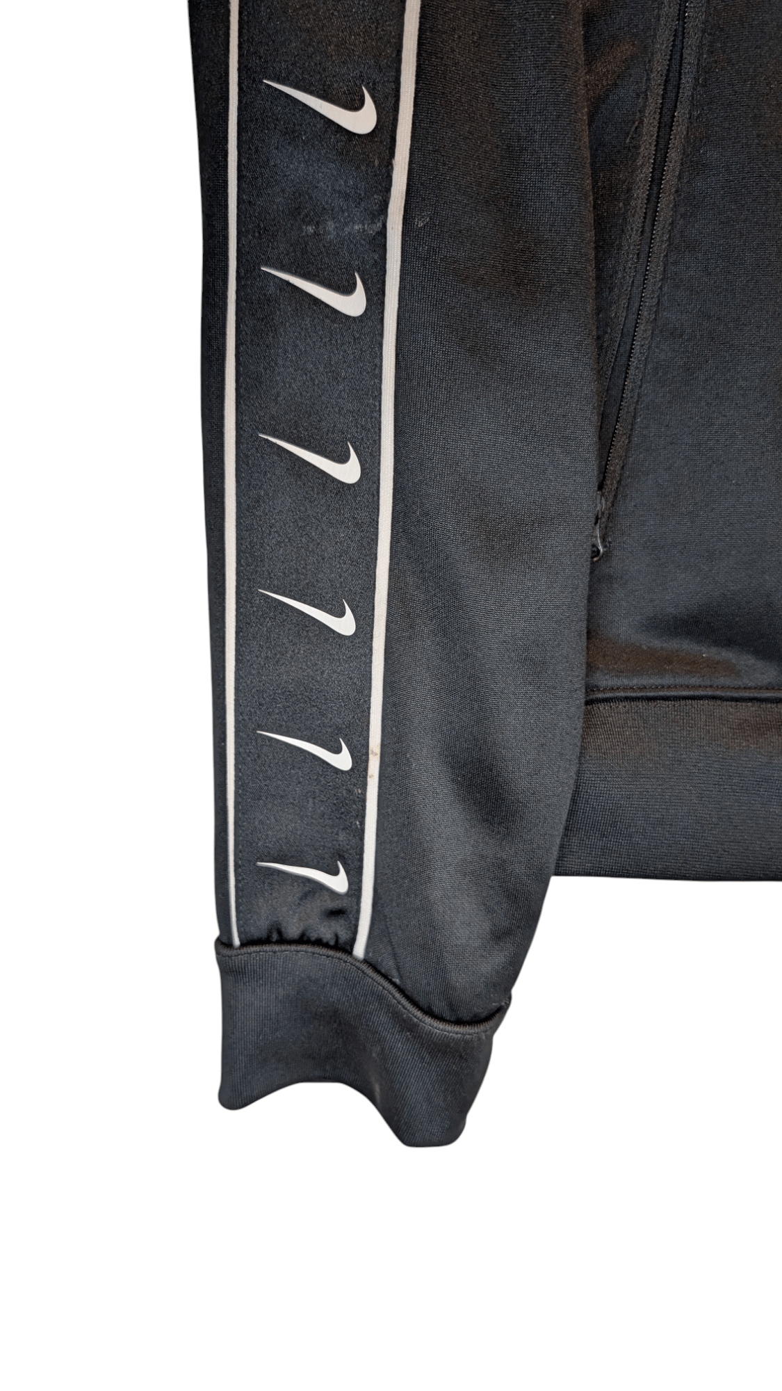 Nike Sportswear Swoosh Taped Track Jacket Black - REWEAR CLUB