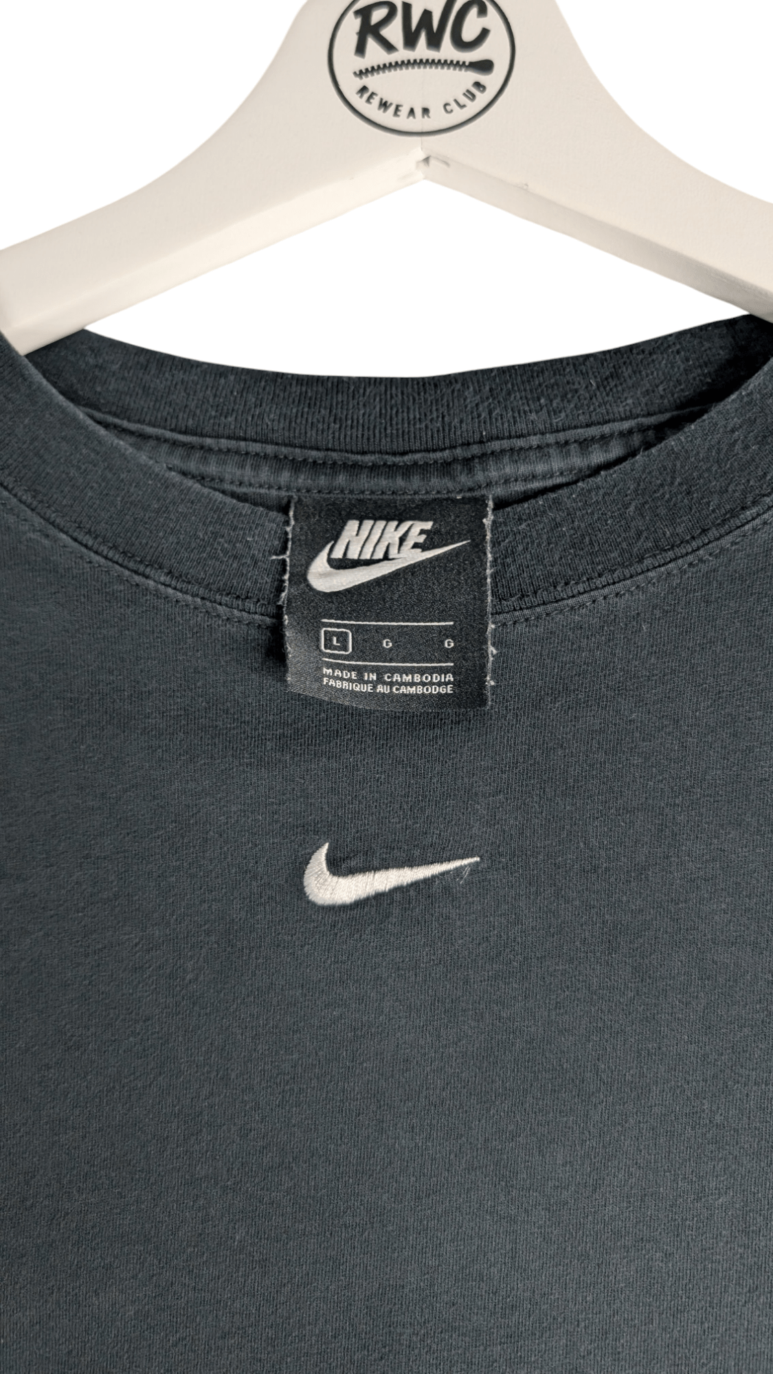 Nike Swoosh Crop Tee Black - REWEAR CLUB