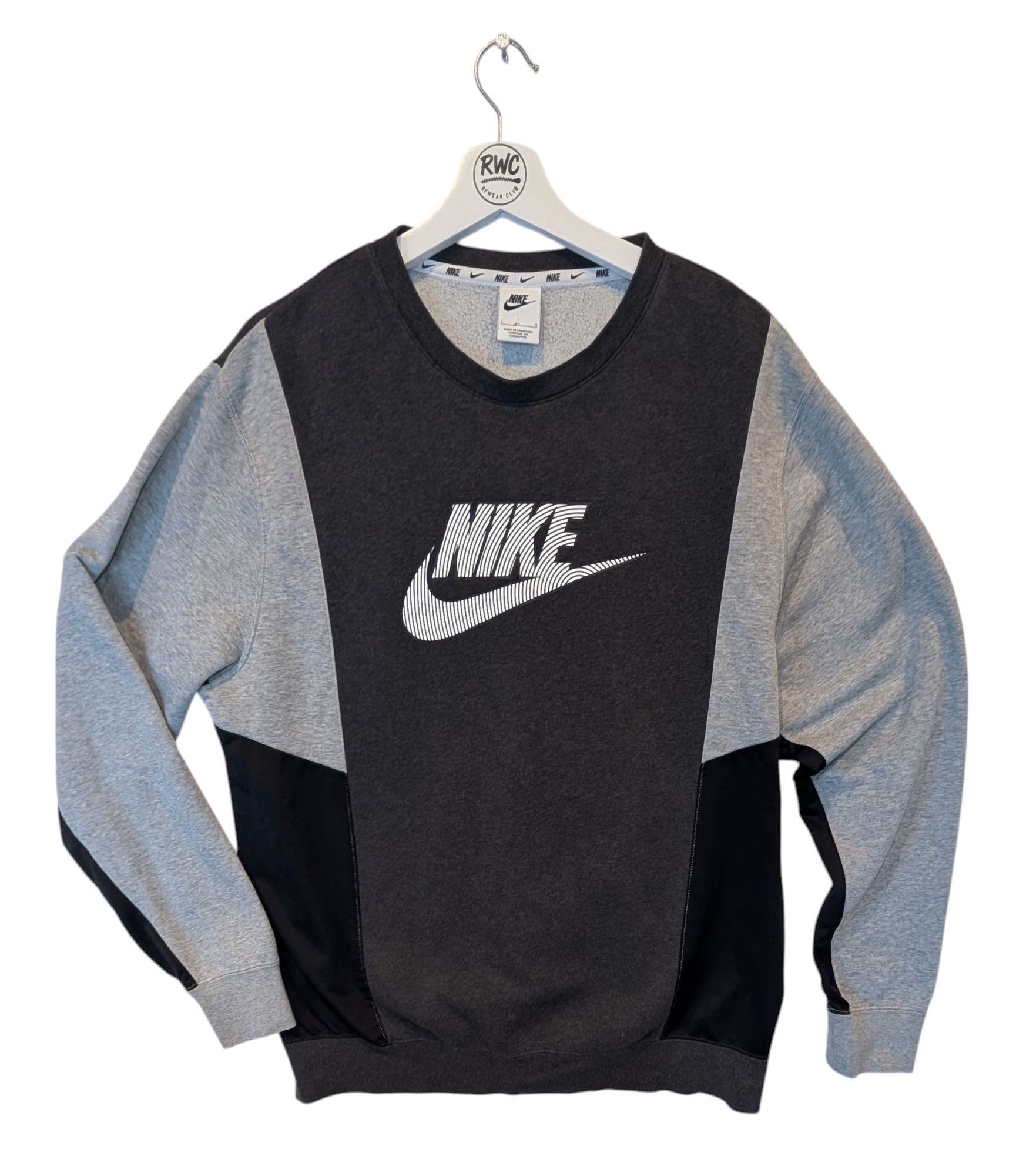 Nike Two Tone Logo Sweatshirt Grey / Black - REWEAR CLUB