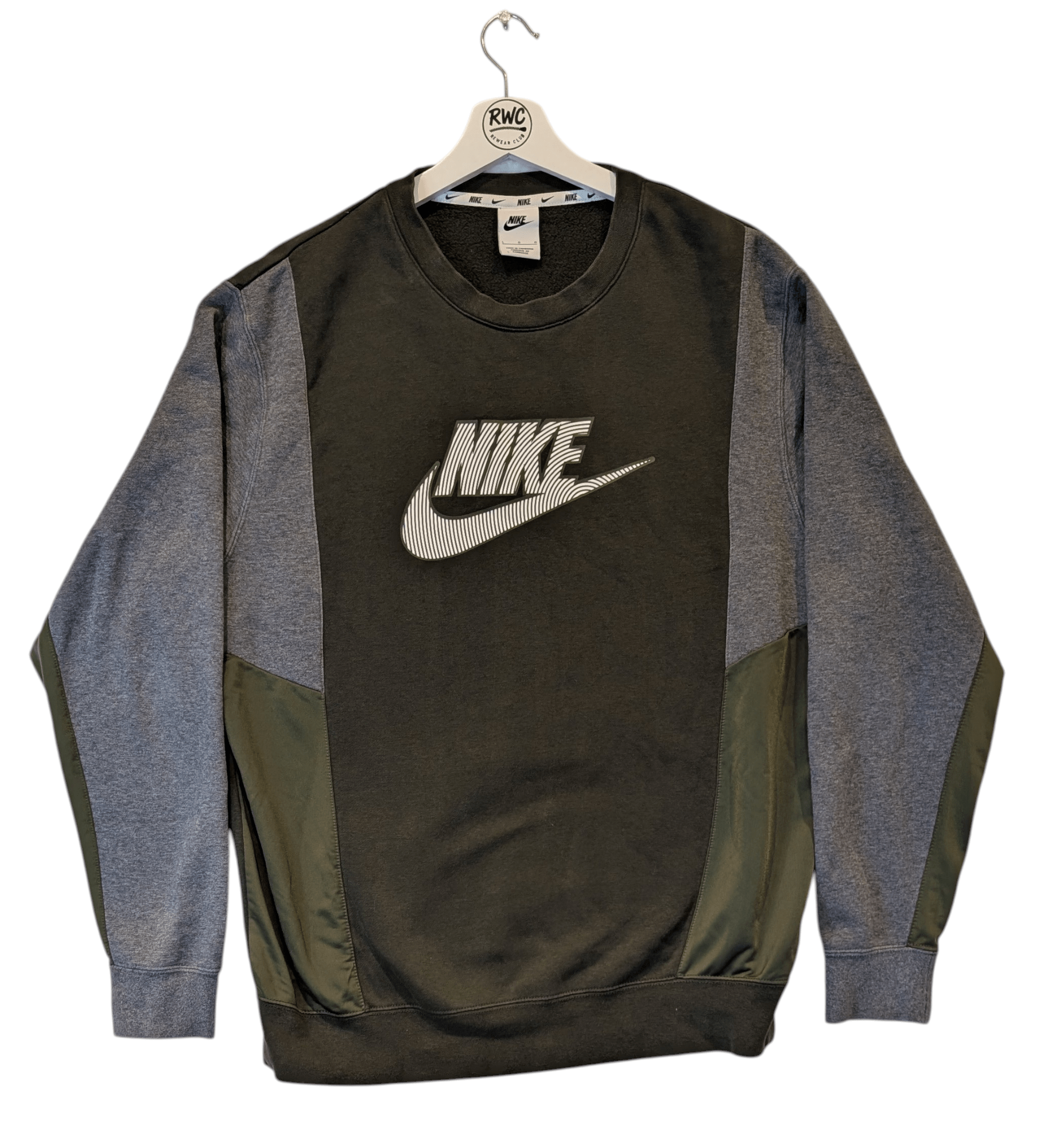 Nike Two Tone Logo Sweatshirt Grey / Khaki - REWEAR CLUB