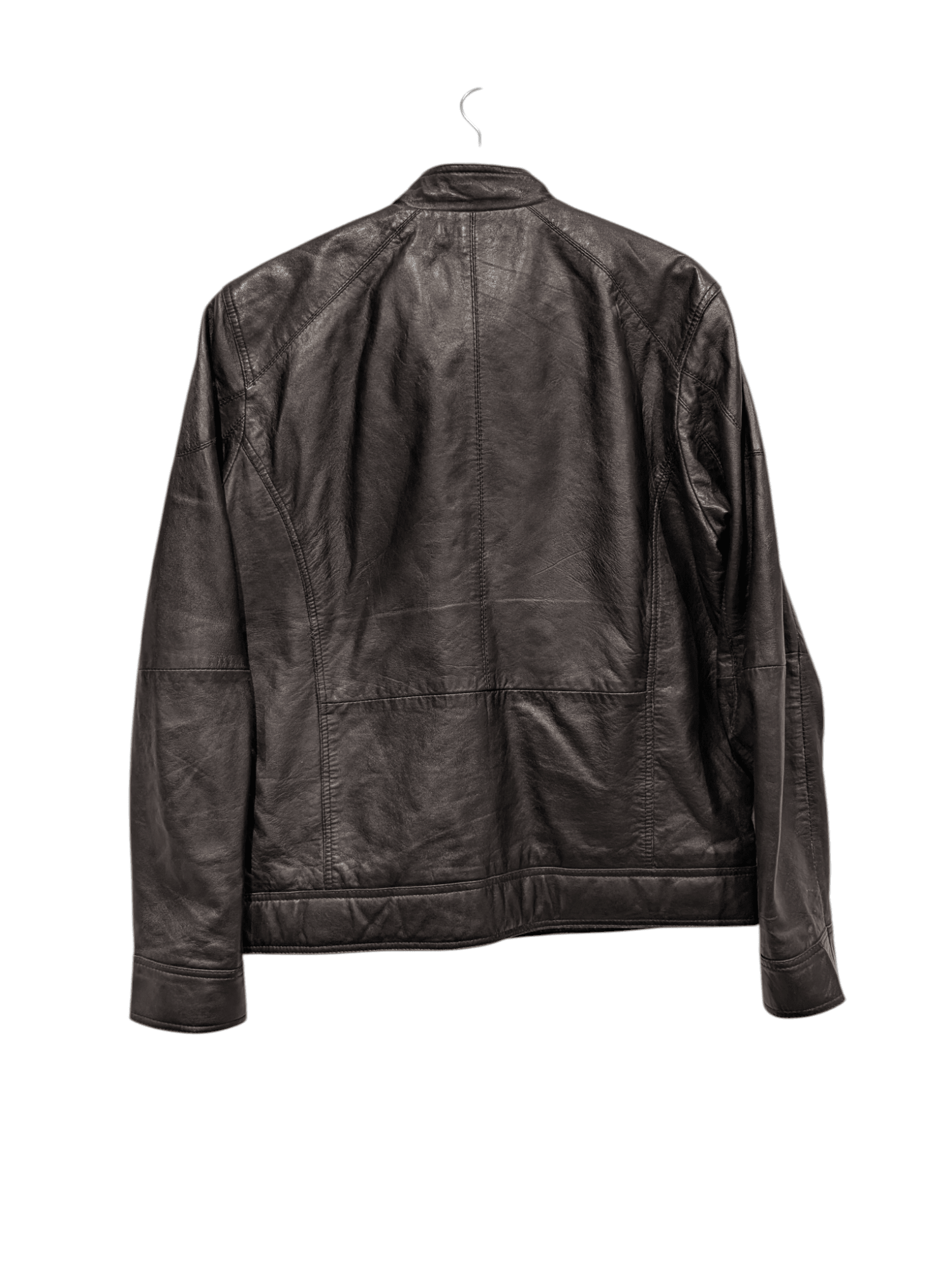 Real Leather Factory Men's Full Zip Leather Jacket Size Extra Large - REWEAR CLUB