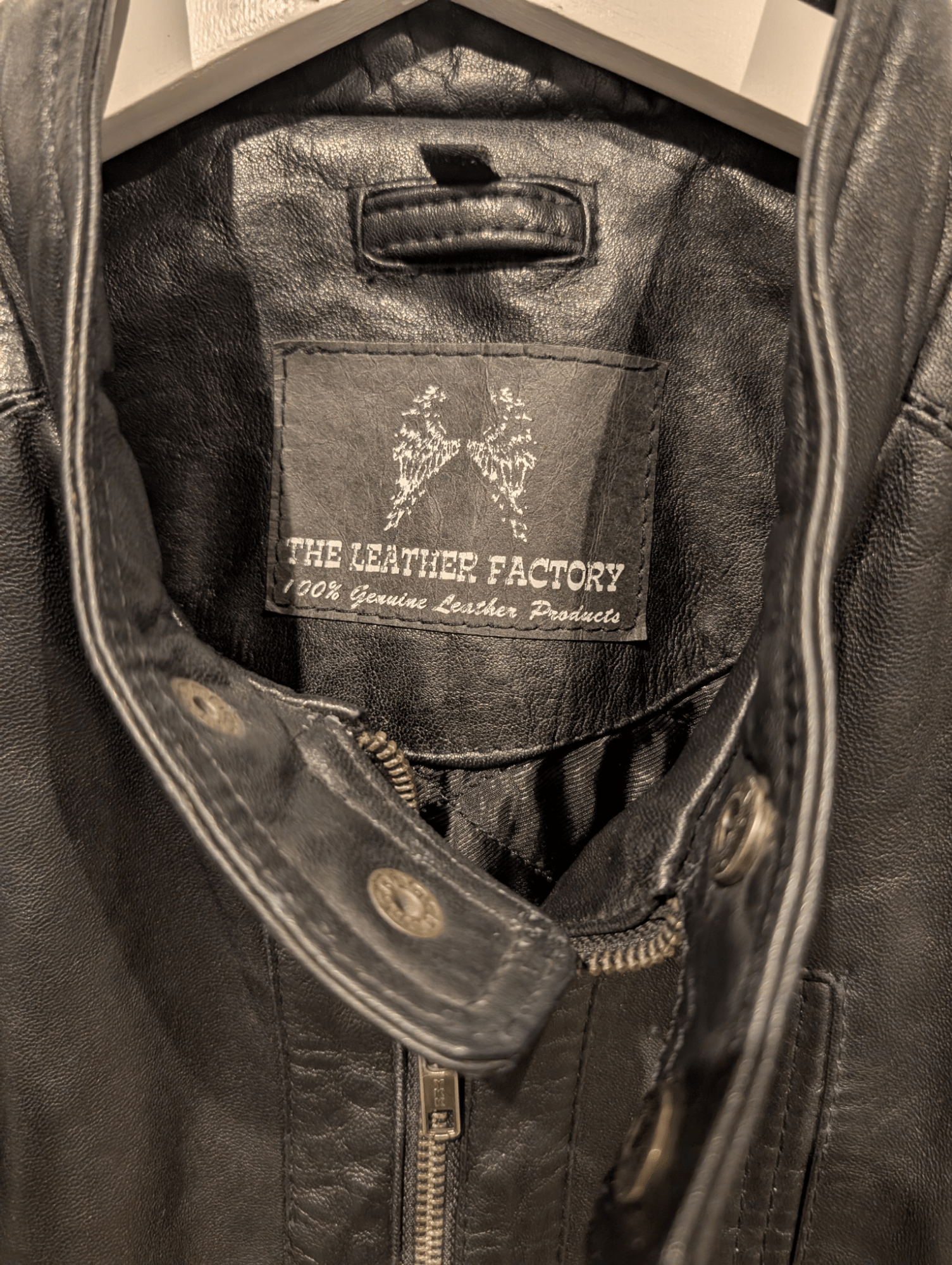 Real Leather Factory Men's Full Zip Leather Jacket Size Extra Large - REWEAR CLUB