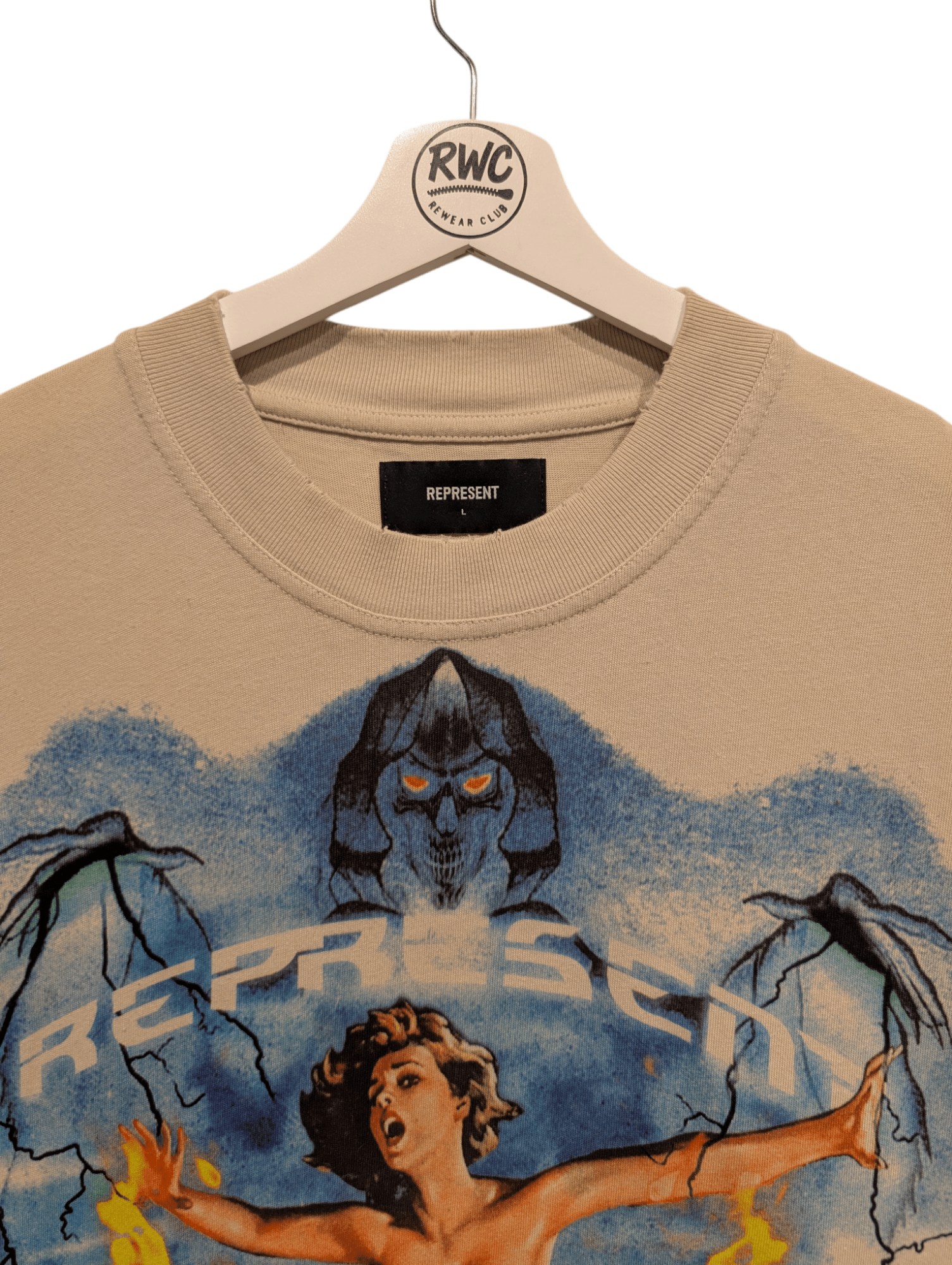 REPRESENT "Rein in Pain" Men's Oversized T-shirt Size Large - REWEAR CLUB