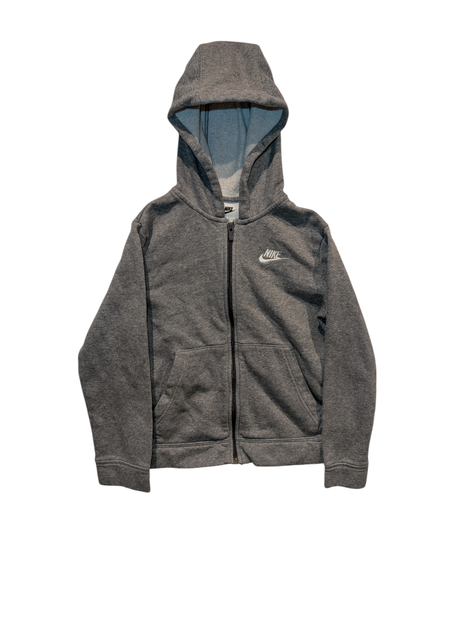 Nike Boy's Hoodie Embroidered Logo Grey Size S 128/137cm