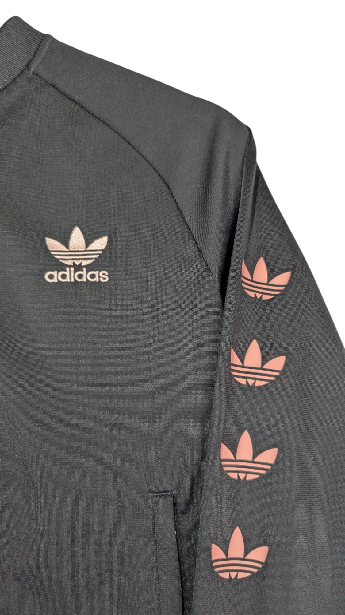 Adidas Originals Boy's Jacket Trefoil Taper Logo Black Size 11-12Y