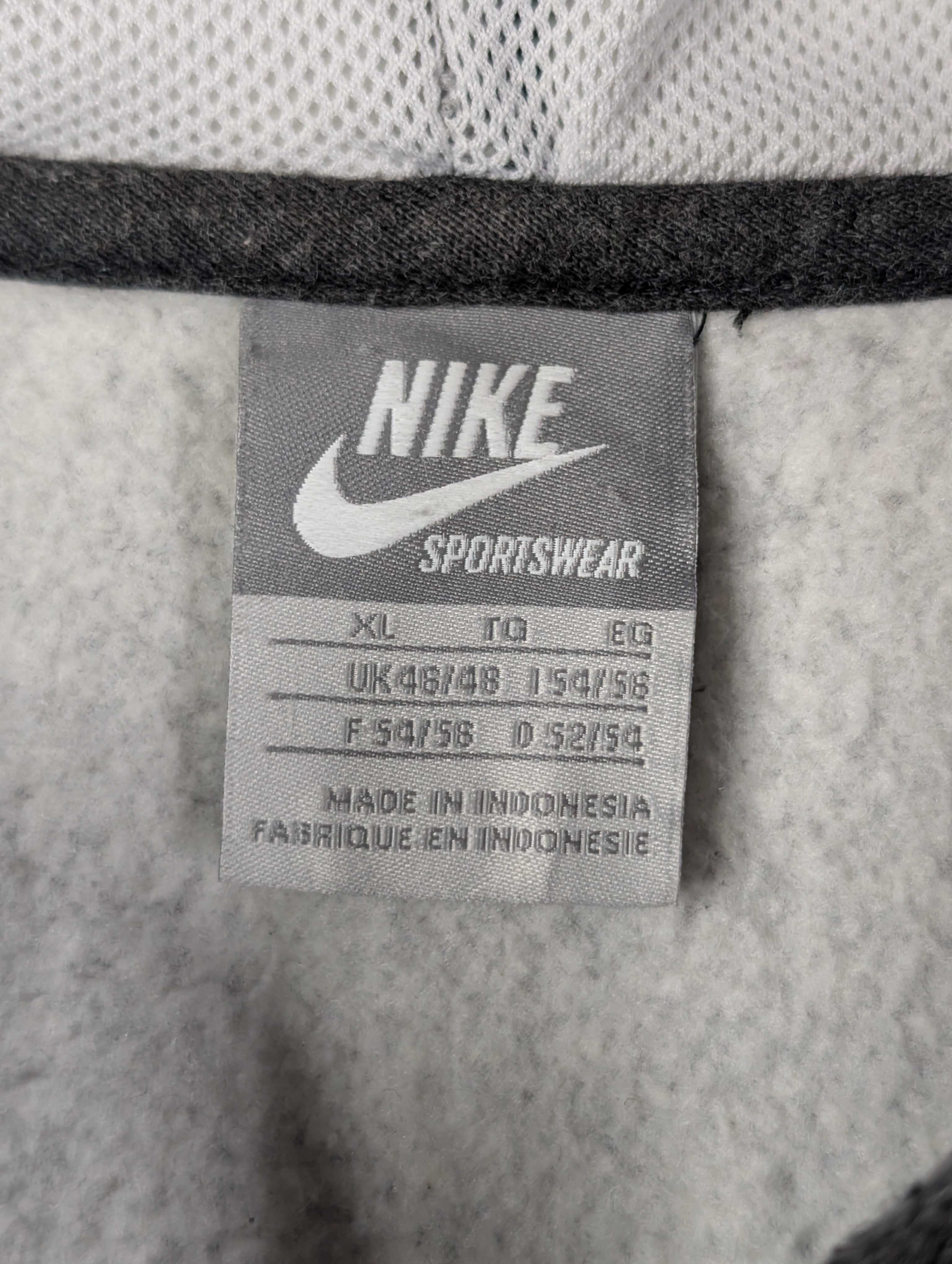 Vintage Nike Men's Logo Faux Leather Black / Grey Jacket Size Extra Large