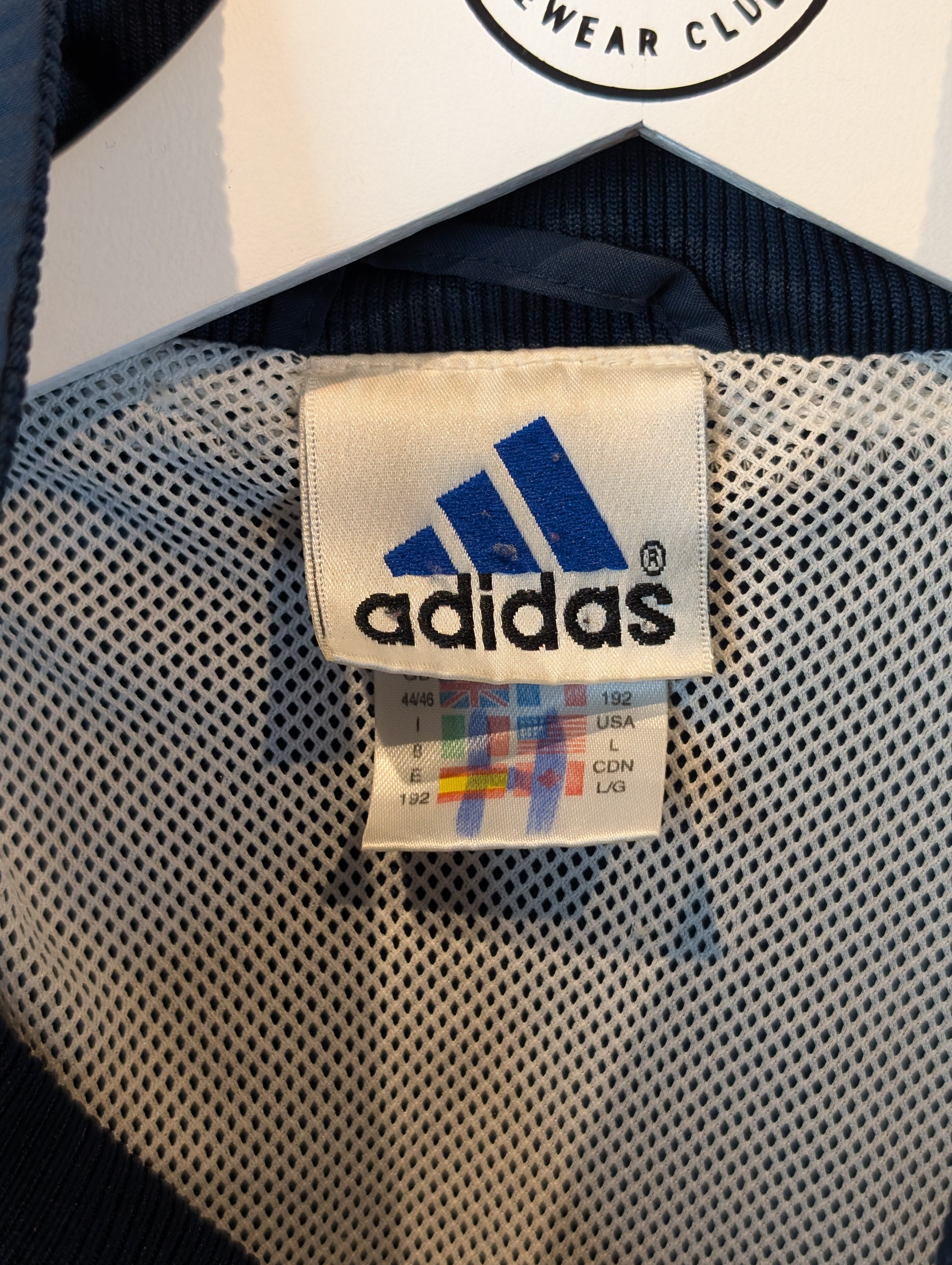 Vintage Adidas Men's Logo Navy / Grey Jacket Size Extra Large