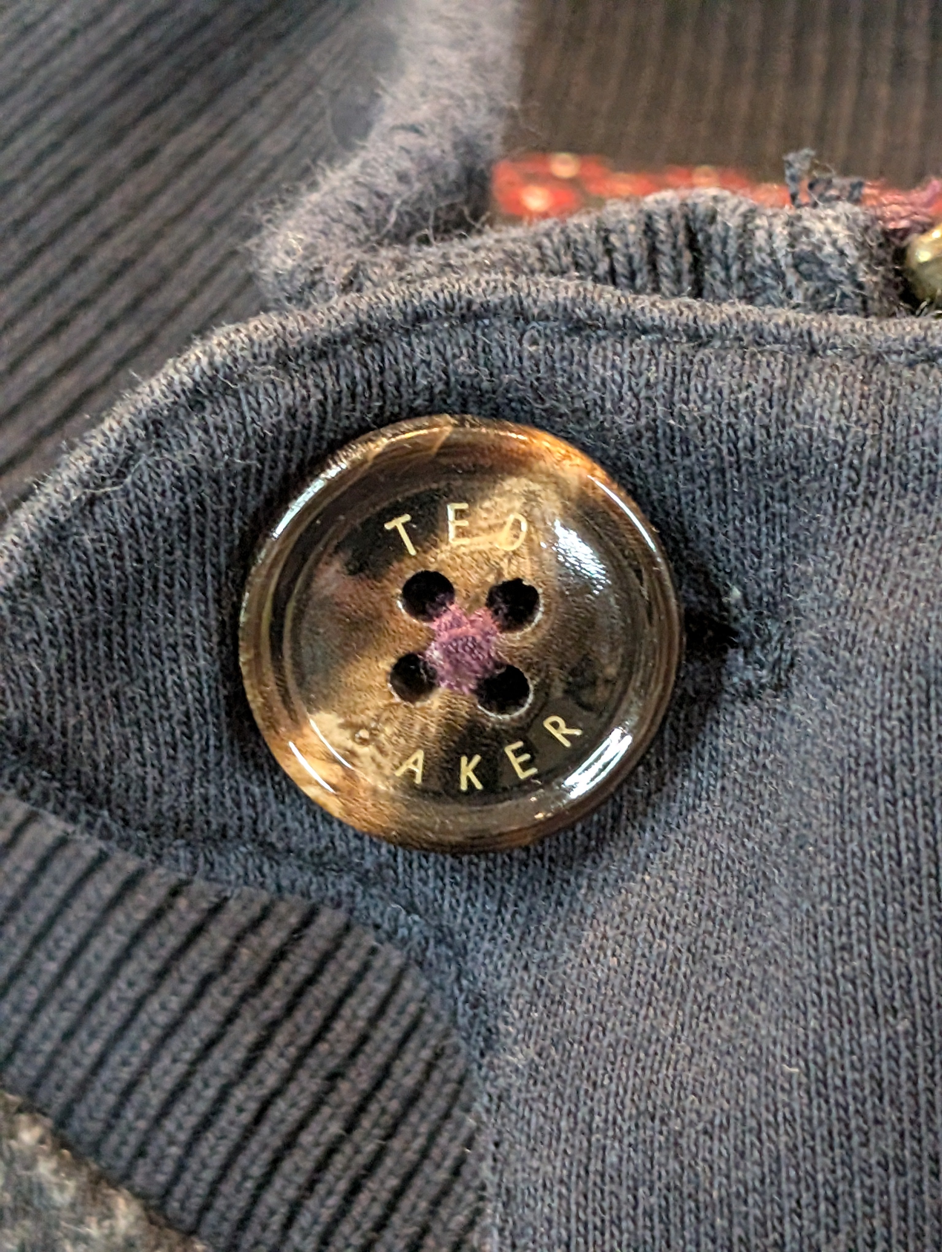 Ted Baker Men's Navy Pattern Jacket Size 4 (Medium)