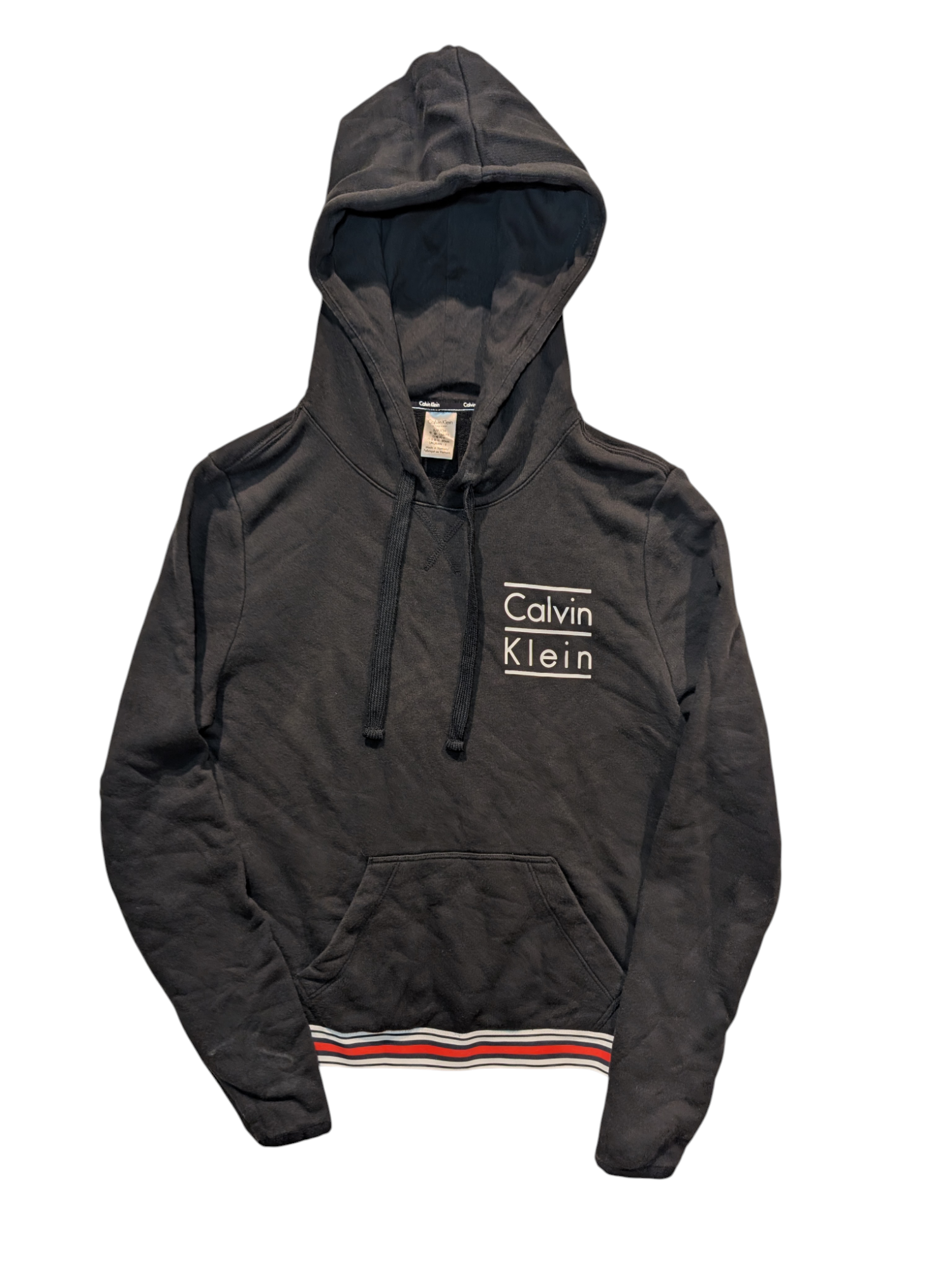 Black Calvin Klein hoodie on a white background