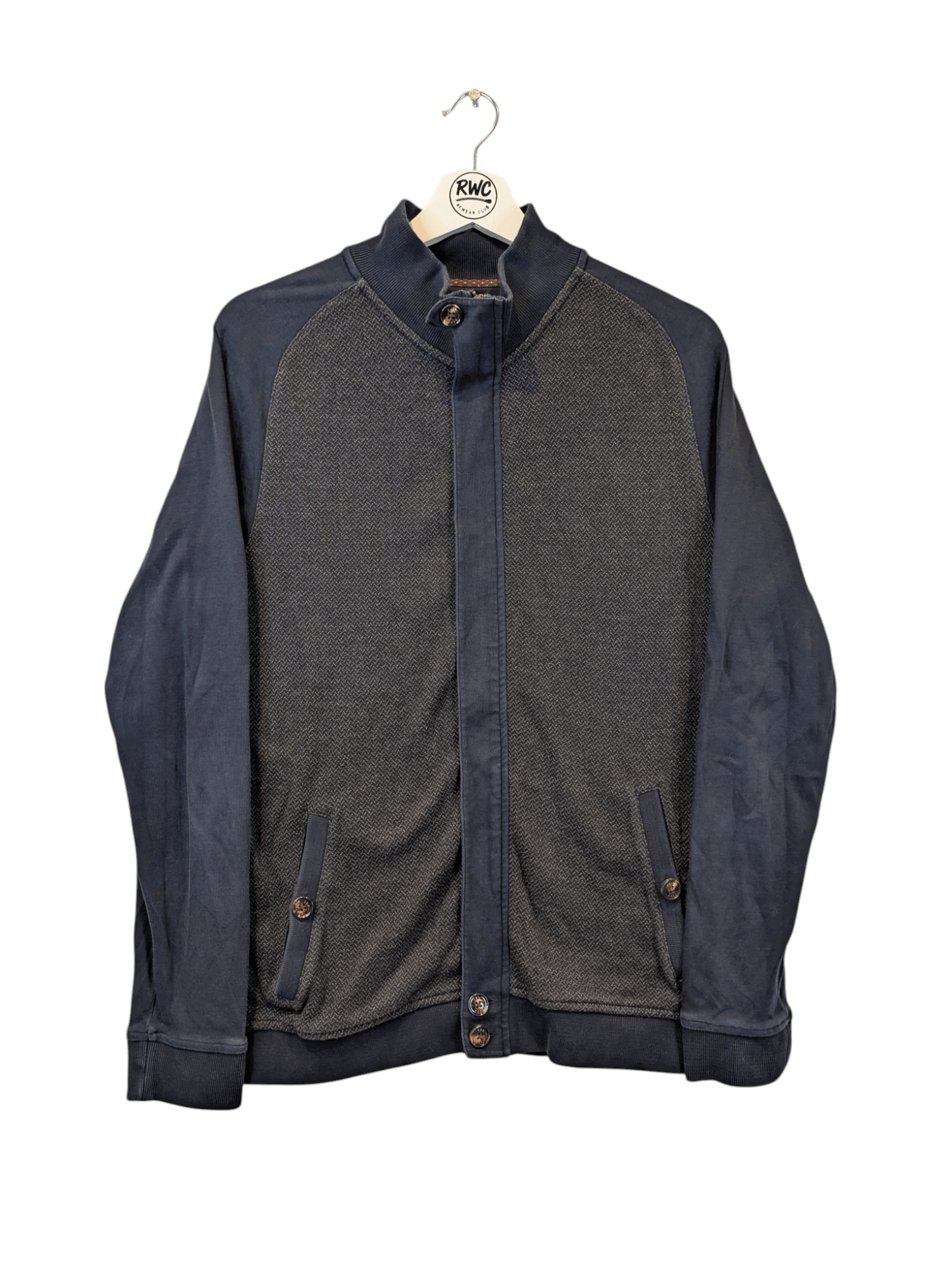 Ted Baker Men's Navy Pattern Jacket Size 4 (Medium) - REWEAR CLUB