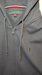 Tommy Hilfiger Full Zip Tape Hoodie Navy - REWEAR CLUB