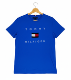 Tommy Hilfiger Men's Small Blue Round Neck T-Shirt - REWEAR CLUB