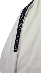Tommy Hilfiger Tape Logo Hoodie White - REWEAR CLUB