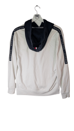 Tommy Hilfiger Tape Logo Hoodie White - REWEAR CLUB