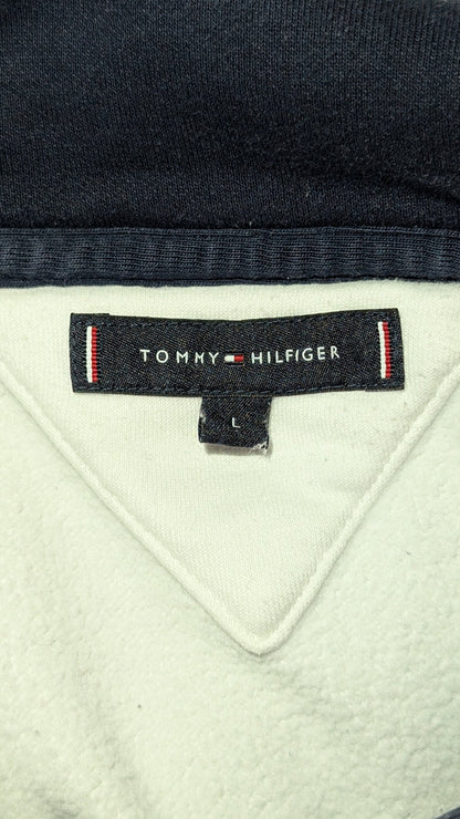 Tommy Hilfiger Tape Logo Hoodie White - REWEAR CLUB