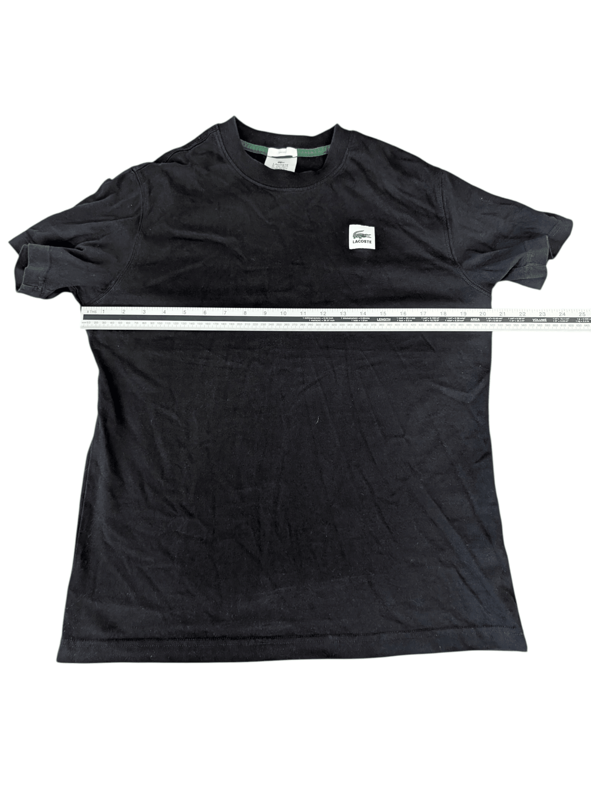 Unisex Oversize Lacoste Live Black T-shirt Size Small - REWEAR CLUB