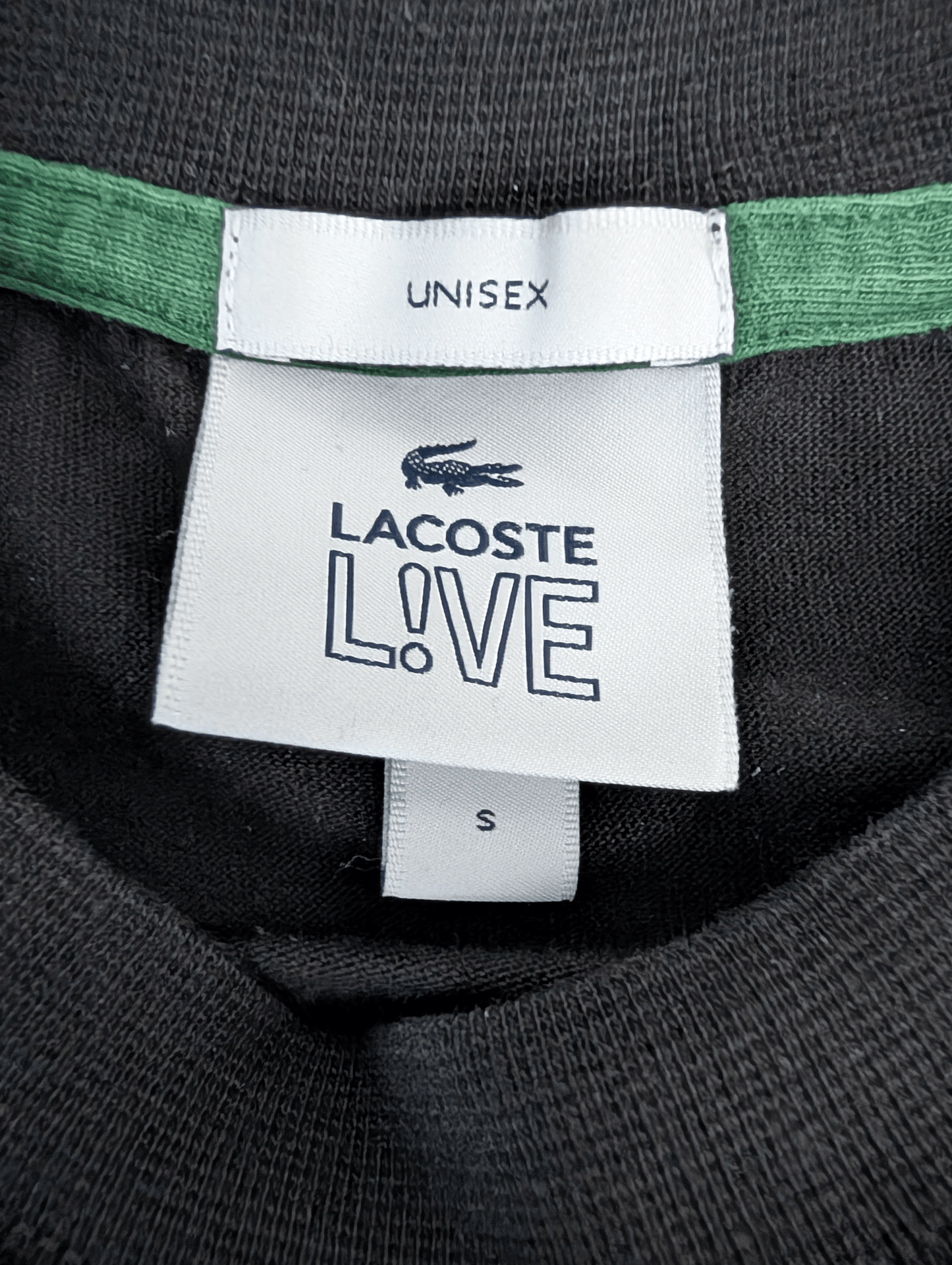 Unisex Oversize Lacoste Live Black T-shirt Size Small - REWEAR CLUB