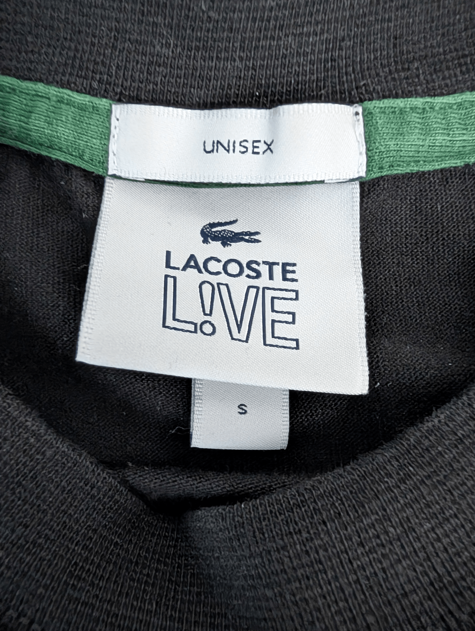 Unisex Oversize Lacoste Live Black T-shirt Size Small - REWEAR CLUB