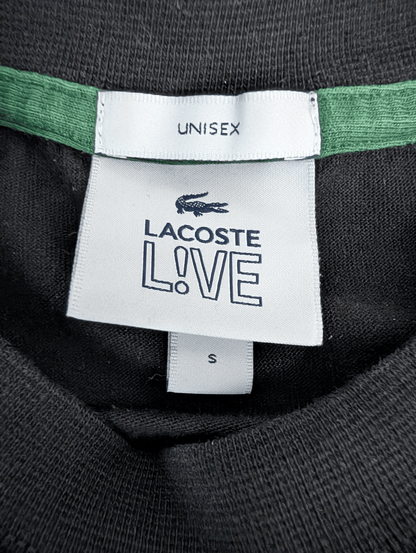 Unisex Oversize Lacoste Live Black T-shirt Size Small - REWEAR CLUB